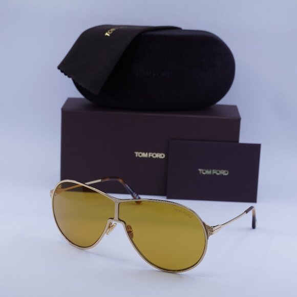 Tom Ford Gaia FT1174 30E Aviator Sunglasses – Deep Gold/Brown - Picture 1 of 10